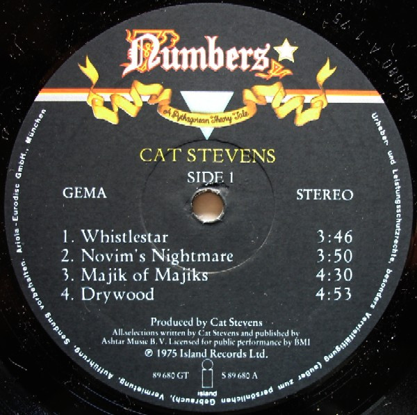 Cat Stevens - Numbers (A Pythagorean Theory Tale) | Island Records (89 680 GT) - 3