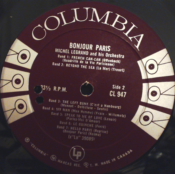 Michel Legrand Et Son Orchestre - Bonjour Paris | Columbia (CL 947) - 4 Michel Legrand Et Son Orchestre - Bonjour Paris | Columbia (CL 947) - 4