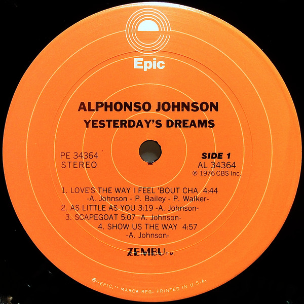 Alphonso Johnson - Yesterday's Dreams | Epic (PE 34364) - 3 Alphonso Johnson - Yesterday's Dreams | Epic (PE 34364) - 3