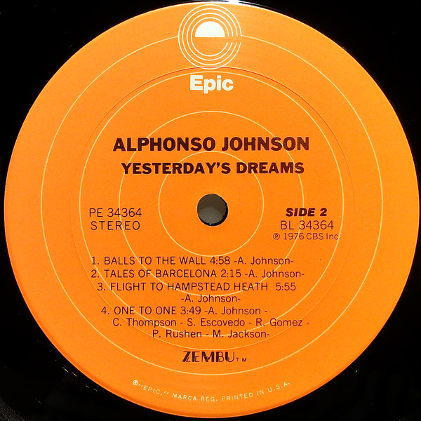 Alphonso Johnson - Yesterday's Dreams | Epic (PE 34364) - 4 Alphonso Johnson - Yesterday's Dreams | Epic (PE 34364) - 4