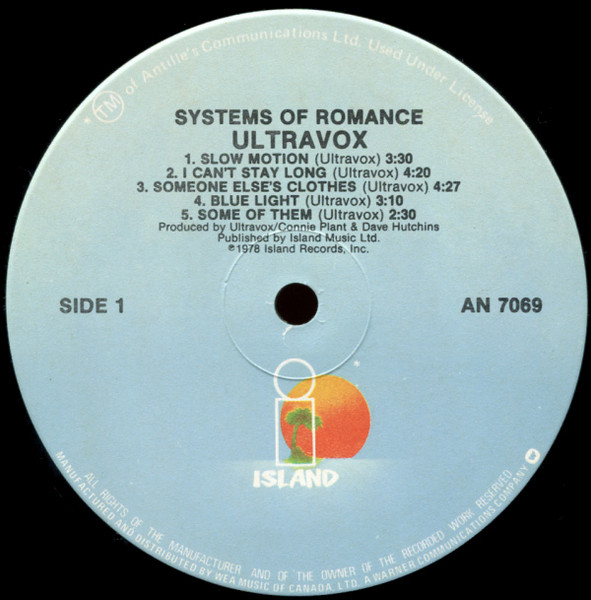 Ultravox - Systems Of Romance | Island Records (AN 7069) - 3 Ultravox - Systems Of Romance | Island Records (AN 7069) - 3
