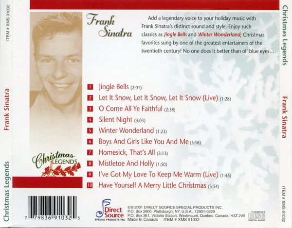 Frank Sinatra - Christmas Legends: Under The Mistletoe | Direct Source Special Products Inc. (XMS 91032) - 4 Frank Sinatra - Christmas Legends: Under The Mistletoe | Direct Source Special Products Inc. (XMS 91032) - 4