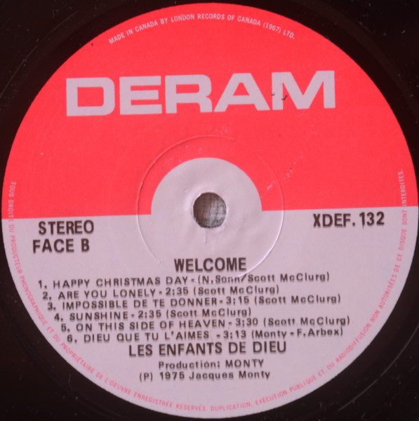 Les Enfants De Dieu - Welcome | Deram (XDEF.132) - 4 Les Enfants De Dieu - Welcome | Deram (XDEF.132) - 4