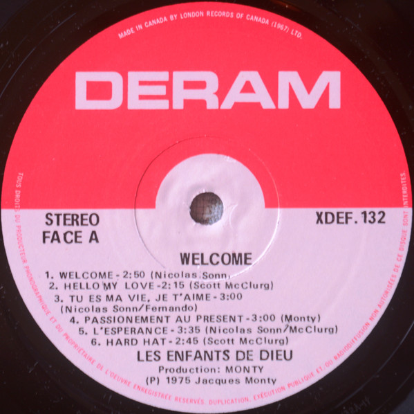 Les Enfants De Dieu - Welcome | Deram (XDEF.132) - 3 Les Enfants De Dieu - Welcome | Deram (XDEF.132) - 3