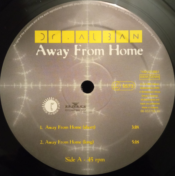 Dr. Alban - Away From Home | Cheiron (74321213851) - 3 Dr. Alban - Away From Home | Cheiron (74321213851) - 3