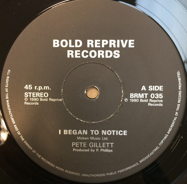 Reggie Kray , Pete Gillett - I Began To Notice | Bold Reprive Records (BRMT 035) - 3 Reggie Kray , Pete Gillett - I Began To Notice | Bold Reprive Records (BRMT 035) - 3