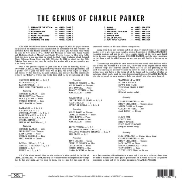 Charlie Parker - The Genius Of Charlie Parker | DOL (DOL852H) - 2 Charlie Parker - The Genius Of Charlie Parker | DOL (DOL852H) - 2