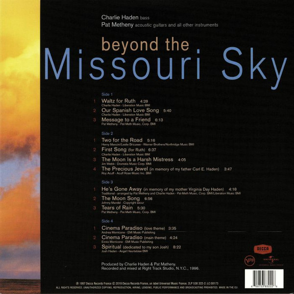 Charlie Haden & Pat Metheny - Beyond The Missouri Sky (Short Stories) | Decca (538 322-2) - 2