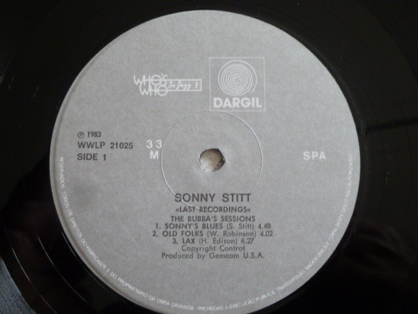 Sonny Stitt - Sonny's Last Recordings - The Bubba Sessions | Who's Who In Jazz (WWLP 21025) - 3