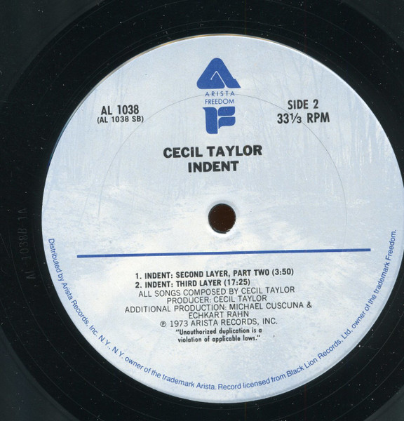 Cecil Taylor - Indent | Arista (AL 1038) - 4
