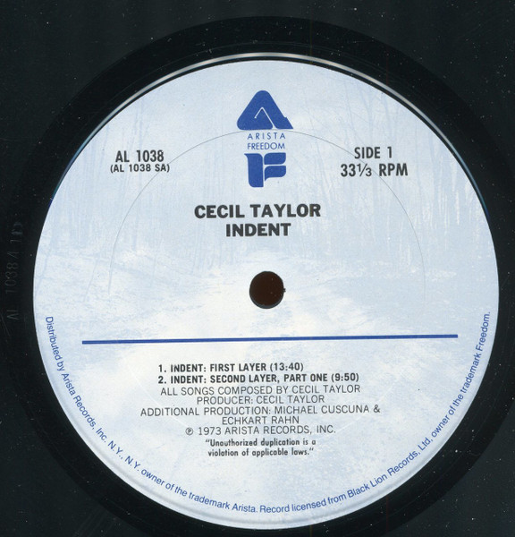 Cecil Taylor - Indent | Arista (AL 1038) - 3