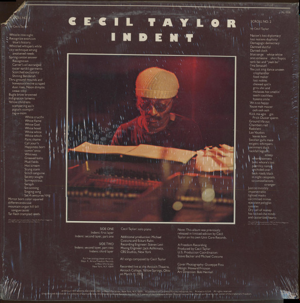 Cecil Taylor - Indent | Arista (AL 1038) - 2