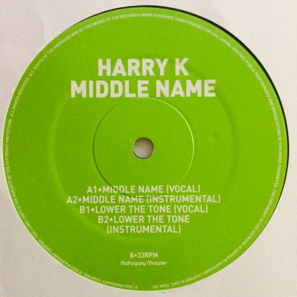 Harry K. - Middle Name | Mahogany Chopper (TEAK 001)