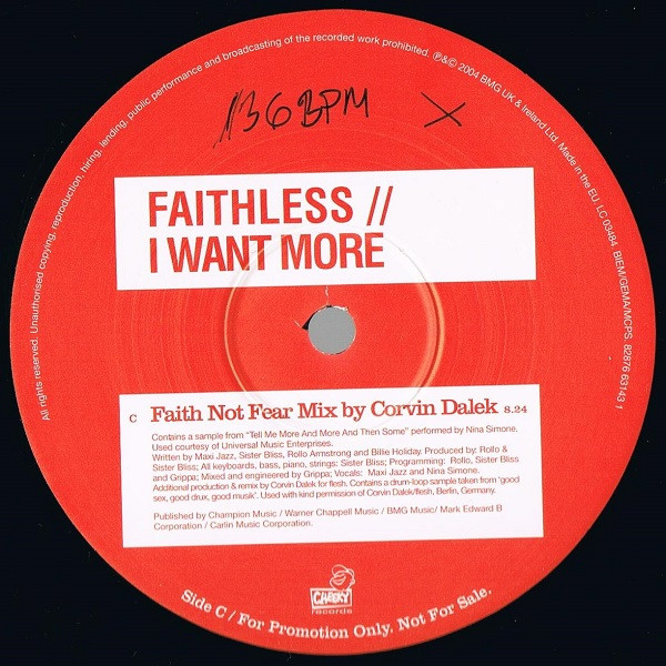 Faithless - I Want More (2 x 12") [Vinyl] | Cheeky Records (82876 63143 1) - 4
