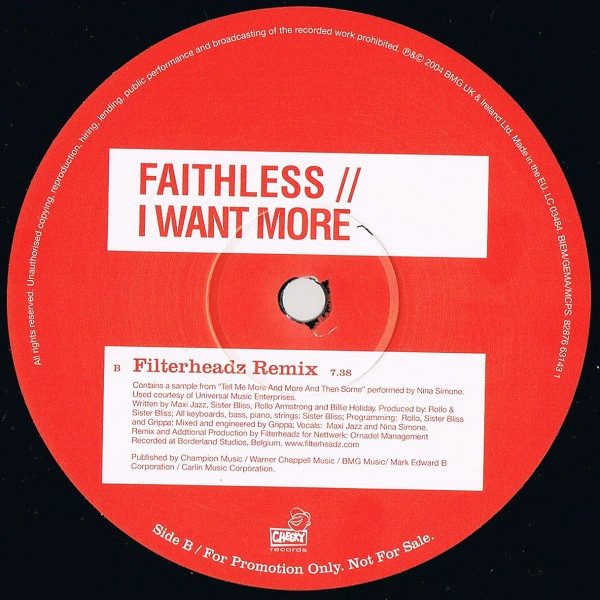 Faithless - I Want More (2 x 12") [Vinyl] | Cheeky Records (82876 63143 1) - 3