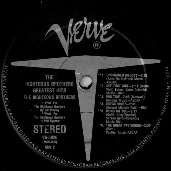 The Righteous Brothers - Greatest Hits | Verve Records (422-823 662-1) - 4 The Righteous Brothers - Greatest Hits | Verve Records (422-823 662-1) - 4