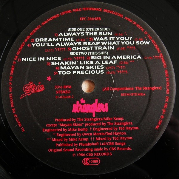 The Stranglers - Dreamtime | Epic (EPC 26648) - 2