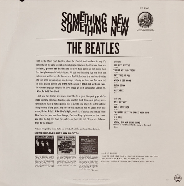 The Beatles - Something New | Capitol Records (ST 2108) - 2 The Beatles - Something New | Capitol Records (ST 2108) - 2