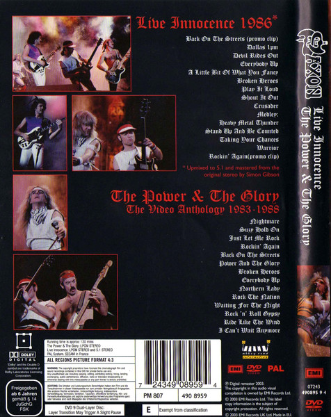 Saxon - Live Innocence – The Power And The Glory | EMI (07243 490895 9 4) - 4 Saxon - Live Innocence – The Power And The Glory | EMI (07243 490895 9 4) - 4