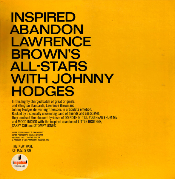 Lawrence Brown's All-Stars With Johnny Hodges - Inspired Abandon | Impulse! (A-89) - 4