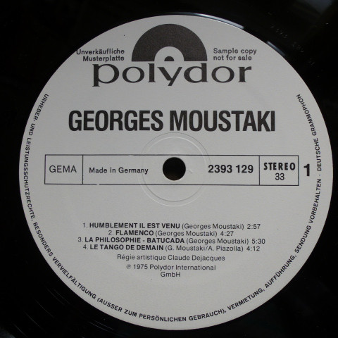 Georges Moustaki - Moustaki | Polydor (2393 129) - 3