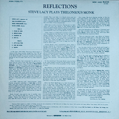 Steve Lacy - Reflections | New Jazz (8206) - 2 Steve Lacy - Reflections | New Jazz (8206) - 2