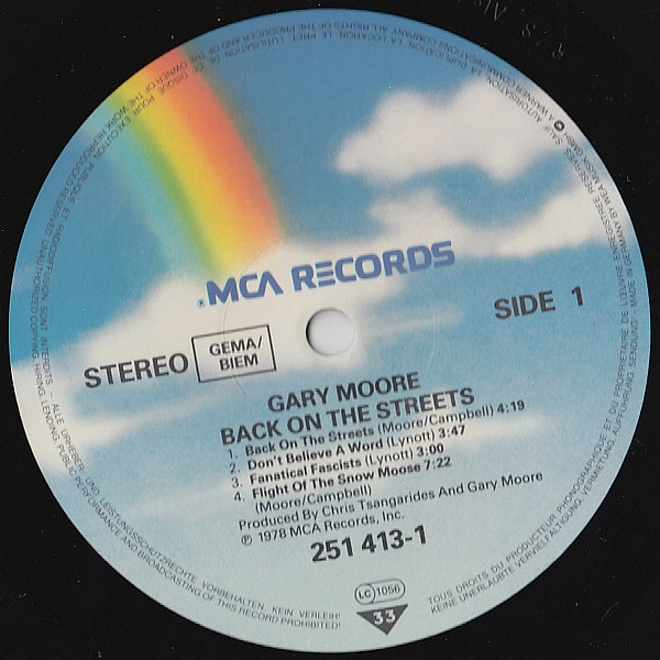 Gary Moore - Back On The Streets | MCA Records (251 413-1) - 3