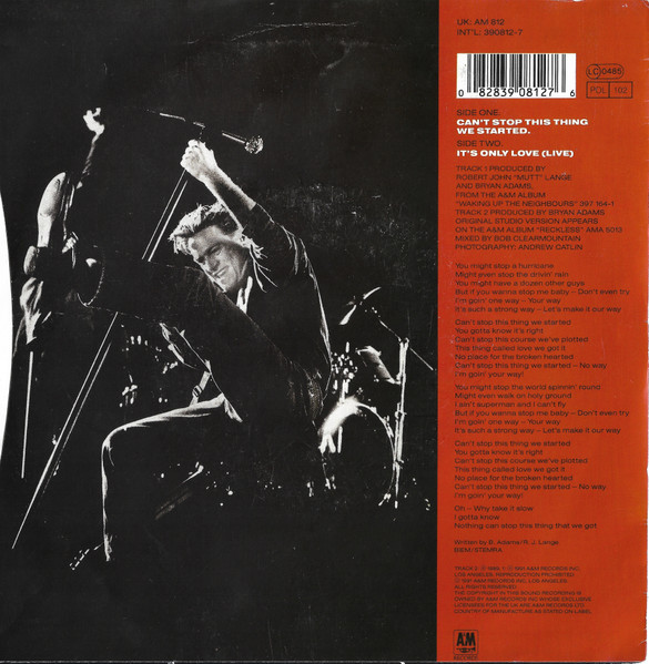 Bryan Adams - Can't Stop This Thing We Started | A&M Records (390 812-7) - 2 Bryan Adams - Can't Stop This Thing We Started | A&M Records (390 812-7) - 2