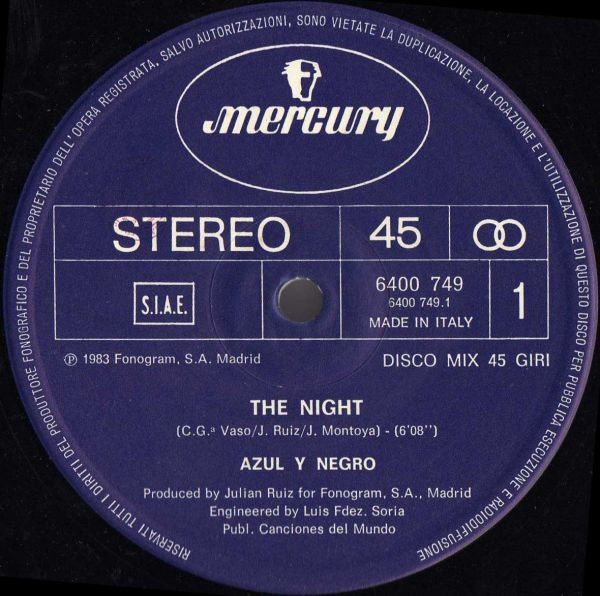 Azul Y Negro - The Night | Mercury (6400 749)