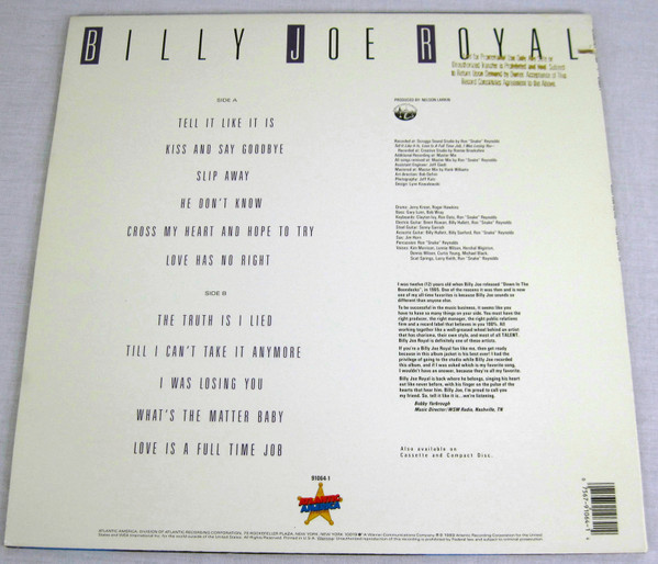 Billy Joe Royal - Tell It Like It Is | Atlantic America (91064-1) - 2