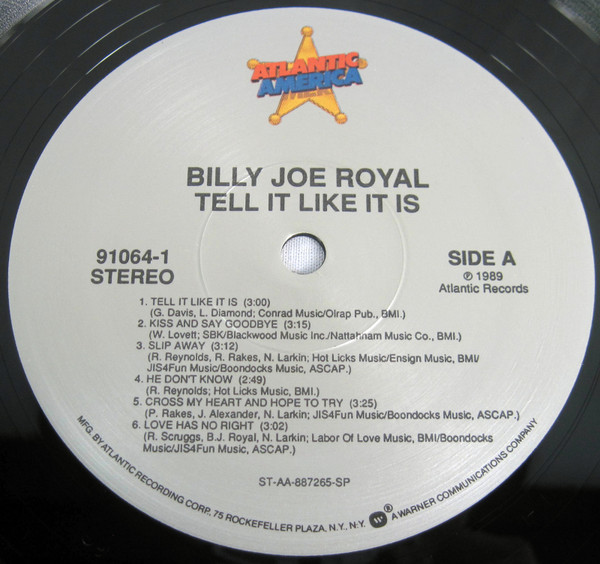 Billy Joe Royal - Tell It Like It Is | Atlantic America (91064-1) - 3
