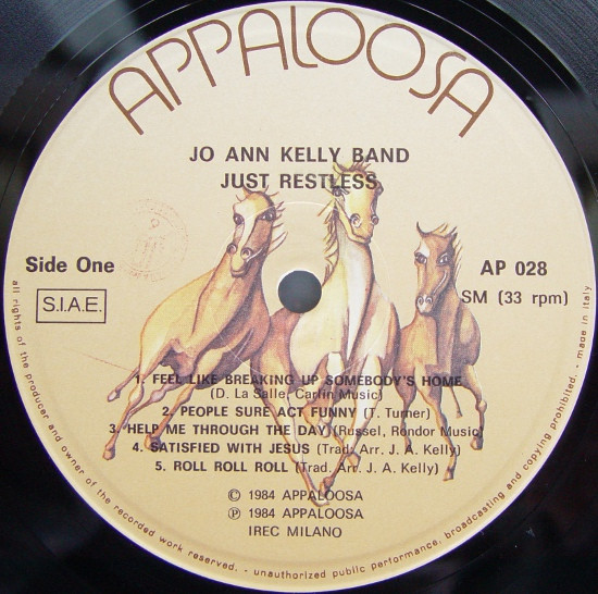 Jo Ann Kelly Band - Just Restless | Appaloosa (AP 028) - 3