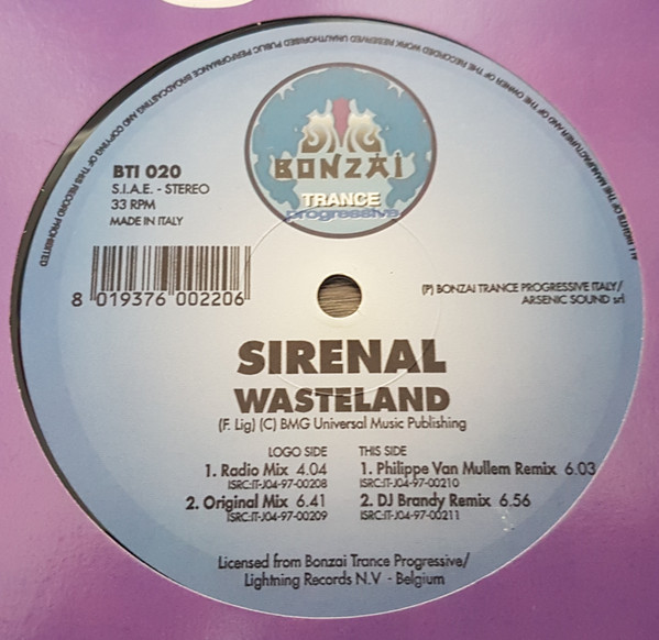 Sirenal - Wasteland | Bonzai Trance Progressive Italy (BTI 020) - main