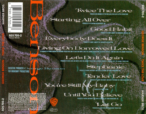 George Benson - Twice The Love | Warner Bros. Records (925 705-2) - 2 George Benson - Twice The Love | Warner Bros. Records (925 705-2) - 2