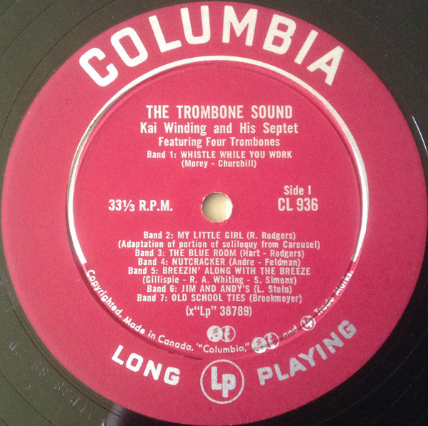 Kai Winding And His Septet - The Trombone Sound | Columbia (CL 936) - 3 Kai Winding And His Septet - The Trombone Sound | Columbia (CL 936) - 3