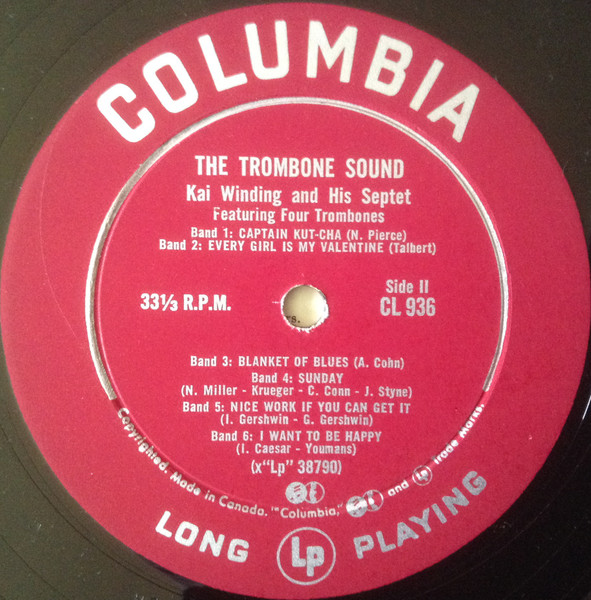 Kai Winding And His Septet - The Trombone Sound | Columbia (CL 936) - 4 Kai Winding And His Septet - The Trombone Sound | Columbia (CL 936) - 4