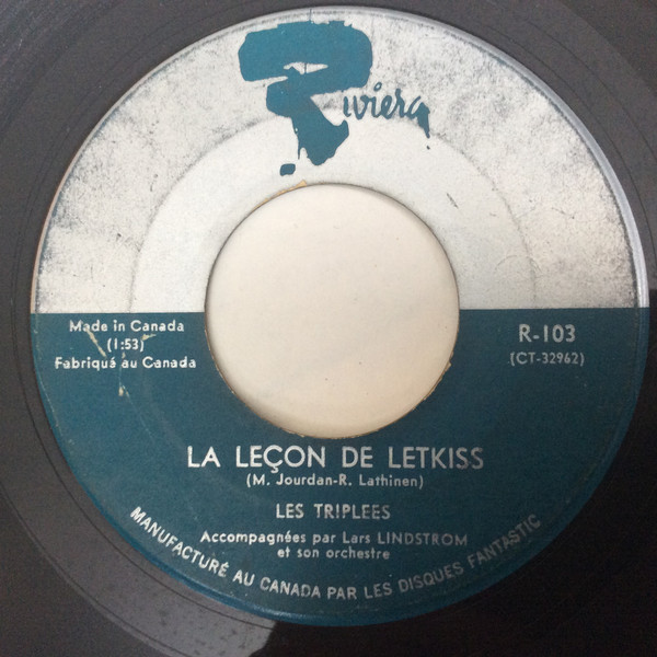 Les Triplées Et Essi Accompagnées Par Lars Lindström And His Orchestra - Letkiss Special Skis (7") [Vinyl] | Riviera (R-103) - 2
