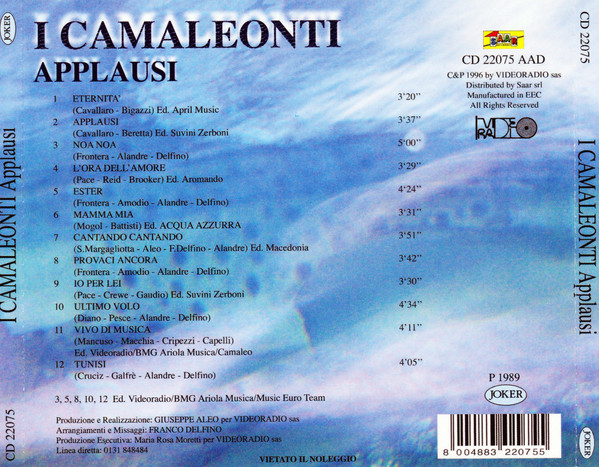 I Camaleonti - Applausi | Joker (CD 22075) - 2 I Camaleonti - Applausi | Joker (CD 22075) - 2