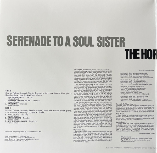 The Horace Silver Quintet Featuring Stanley Turrentine - Serenade To A Soul Sister | Blue Note (6514969) - 2