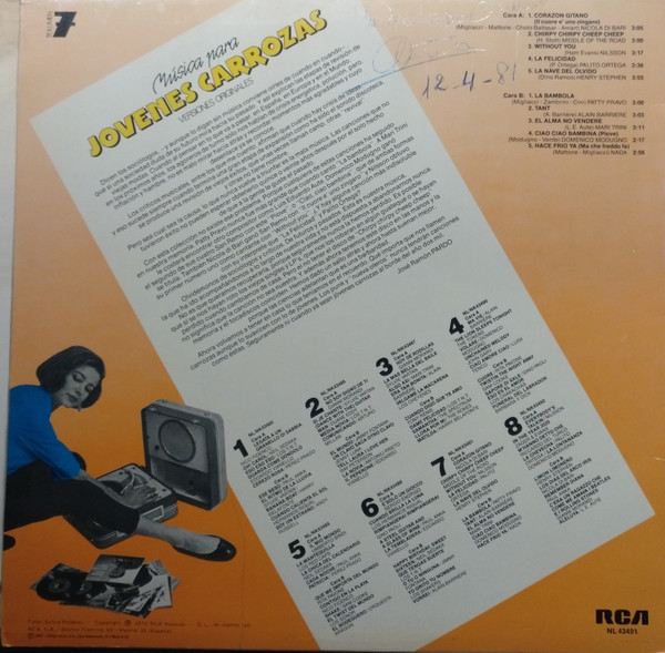Various - Música Para Jovenes Carrozas Volumen 7 | RCA (NL 43491) - 2