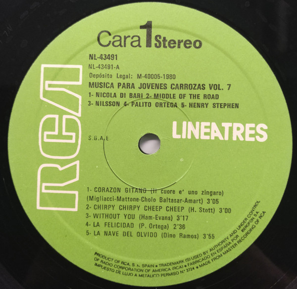 Various - Música Para Jovenes Carrozas Volumen 7 | RCA (NL 43491) - 3