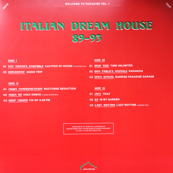 Various - Welcome To Paradise Vol. I: Italian Dream House 89-93 | Safe Trip (ST 003-1 LP) - main
