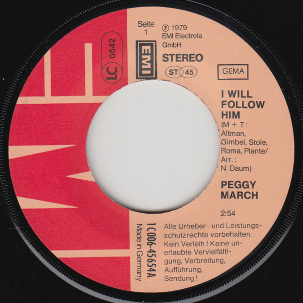 Peggy March - I Will Follow Him | EMI (1C 006-45 654) - 3