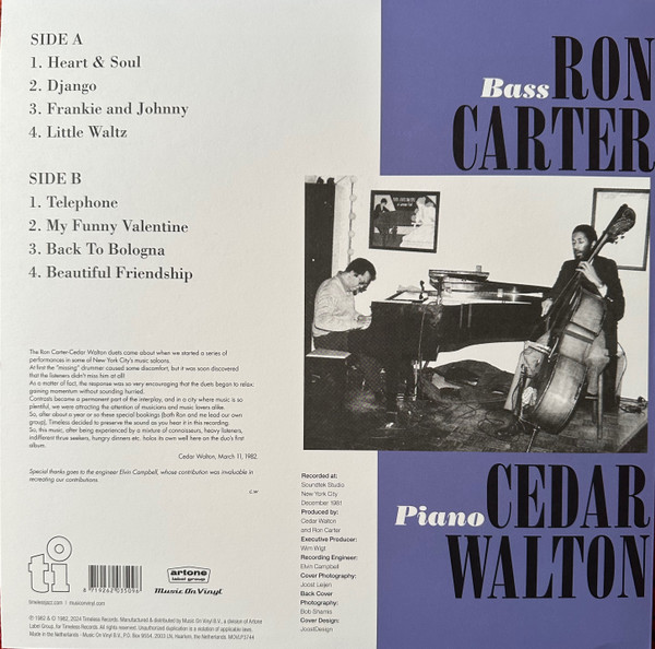 Ron Carter / Cedar Walton Duo - Heart & Soul | Music On Vinyl (MOVLP3744) - 2