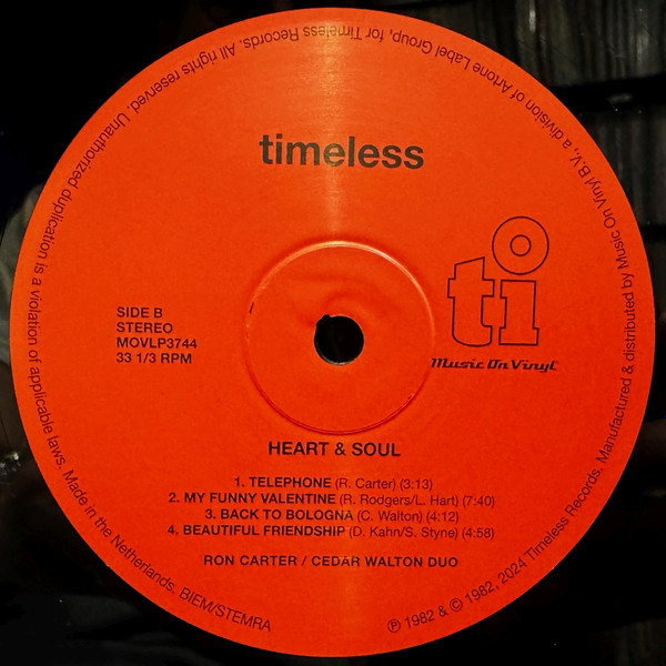 Ron Carter / Cedar Walton Duo - Heart & Soul | Music On Vinyl (MOVLP3744) - 4