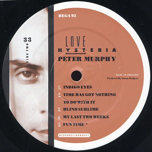 Peter Murphy - Love Hysteria | Beggars Banquet (BEGA 92) - 4