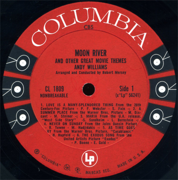 Andy Williams - Moon River And Other Great Movie Themes | Columbia (CL 1809) - 3 Andy Williams - Moon River And Other Great Movie Themes | Columbia (CL 1809) - 3