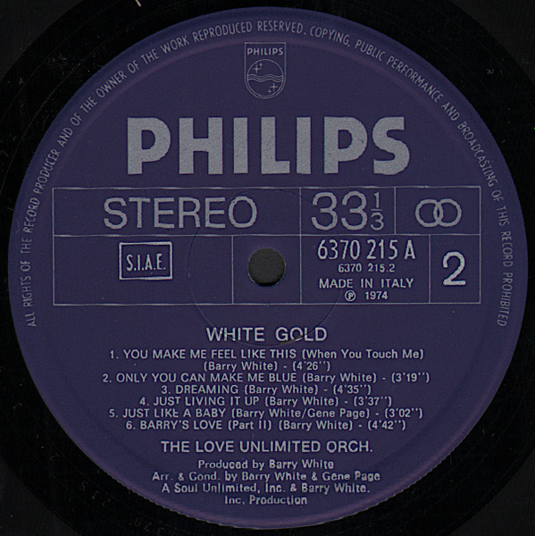 Love Unlimited Orchestra - White Gold | Philips (6370 215 A) - 4