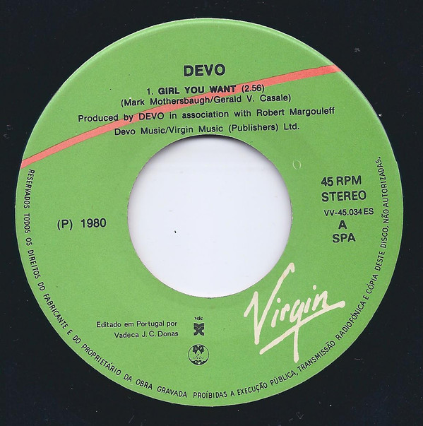 Devo - Girl You Want | Virgin (VV45.034ES)