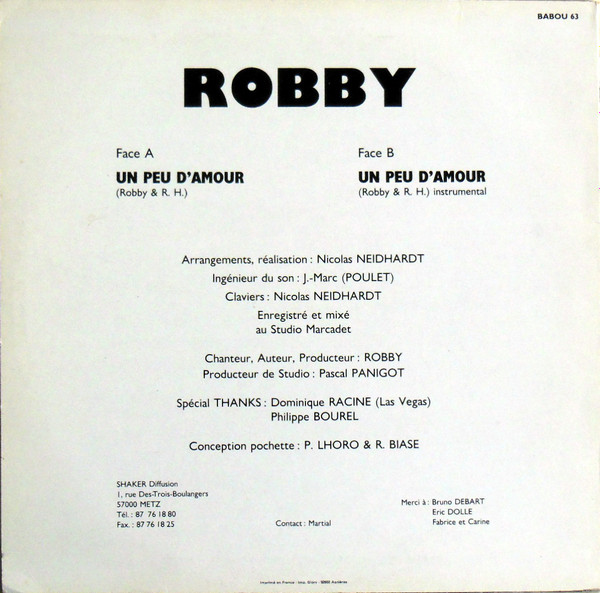 Robby - Un Peu D'Amour | Not On Label (Babou 63) - 4